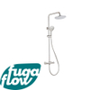 FugaFlow Eccelente Sobrado Ensemble de douche pluie - thermostatique - pommeau 25cm - douchette ronde - Inox brossé PVD SW1124332