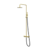 IVY Tribe ensemble de douche pluie apparent – douche de tête medium Ø 30 cm – douchette bâton – support fixe – or brossé mat SW1032092