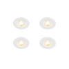 QAZQA Ulo Inbouwspot - set van 4 - 8.2x8.2cm - incl. LED - 3 staps dimbaar - IP65 - rond - mat wit SW1210161