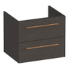BRAUER Trust wastafelonderkast 60 excl. opbouwgrepen 2 softclose lades en 1 sifon uitsparing - Timber Anthracite SW1204048
