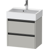 Duravit Ketho 2 Meuble sous-lavabo - 2 tiroirs - 58.4x39x54.9cm - poignées anthracite - gris béton mat SW772663