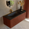 Mondiaz KURVE Ensemble de meuble salle de bain - 115x46x40cm - 1 tiroir - 1 porte - lavabo en solid surface - gauche - 1 trou de robinet - Ruby SW1415423