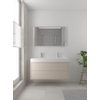 Bruynzeel Box badmeubelset 120x45cm 2 kraangaten 2 wasbakken 2 lades met spiegel met softclose composite kasjmier grijs SW383966 Bruynzeel Box badmeubelset 120x45cm 2 kraangaten 2 wasbakken 2 lades met spiegel met softclose composite kasjmier grijs SW383966