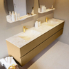 Mondiaz VICA-DLUX ensemble de meuble de salle de bain - 200cm - meuble sous-vasque oro - 4 tiroirs - lavabo encastré cloud double - 2 trous de robinet - version haute de 60cm - ostra SW1085714