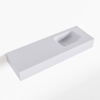 MONDIAZ LEX Opbouwwastafel 90x30x12cm 0 kraangaten wasbak rechts Solid Surface Cale mat SW476511 MONDIAZ LEX Opbouwwastafel 90x30x12cm 0 kraangaten wasbak rechts Solid Surface Cale mat SW476511