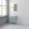 Bruynzeel Pinto badmeubelset 65.3x60x46cm 1 kraangat 1 wasbak 2 lades met spiegel met softclose composite fjord groen SW384746 Bruynzeel Pinto badmeubelset 65.3x60x46cm 1 kraangat 1 wasbak 2 lades met spiegel met softclose composite fjord groen SW384746