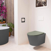 Mondiaz LAVIE WC suspendu – sans bride – 36 x 53 cm – avec abattant softclose – Dark grey (gris), abattant Army (vert) SW1208570
