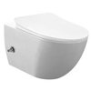 Creavit Hangend Toiletset - 35.3x51cm - bidetsproeier warm/koud - spoelrandloos - met zitting - wit SW1233492