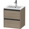 Duravit Ketho.2 Wastafelonderkast - 51x42x54.9cm geschikt - voor 1 waskom - spaanplaat Eiken (terra) - mat eiken terra (hout) SW773037
