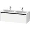 Duravit Ketho 2 meuble sous-lavabo avec 1 tiroir pour double vasque 128x48x44cm avec poignée anthracite blanc mat SW771841