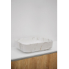 Riho Marmic Rectangle Waskom 50x39x13cm Keramiek Rechthoek marmer mat wit SW760807