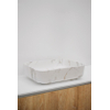 Riho marmic lavabo rectangle 50x39x13cm céramique rectangle marbre blanc mat SW760807