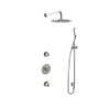 Hotbath Buddy IBS - Regendoucheset - 35cm wandarm - 30cm ronde hoofddouche - staafhanddouche - glijstang - get together complete thermostatische - geborsteld nikkel (RVS) SW86317