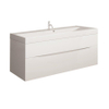 Crosswater Glide II Badmeubelset - 100x45x52cm - 2 lades - greeploos - wastafel ice white - 1 kraangat - glans wit (grijs) SW876800