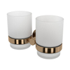 Haceka Kosmos Double Porte-gobelet - verre - cuivre brossé SW955698 Haceka Kosmos Double Porte-gobelet - verre - cuivre brossé SW955698