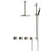Hotbath Cobber @Work Regendoucheset - inbouw - 30cm plafondarm - 20cm ronde hoofddouche - staafhanddouche - glijstang - Geborsteld nikkel SW678090