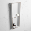 Mondiaz Easy nis 29.5x149.5x8cm voor Inbouw/opbouw 2 open vakken Solid surface Talc/Smoke SW643847