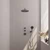 BRAUER Gunmetal Edition inbouw regendoucheset – Ø30 cm hoofddouche – 40 cm gebogen wandarm – ronde handdouche SW715931