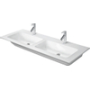 Duravit Me by starck double vasque 130x49cm 2 trous de robinet avec trop-plein blanc SW88244