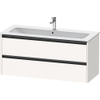 Duravit Ketho.2 Wastafelonderbouwkast - met 2 laden - voor enkele wastafel - 121x48x55cm - met grepen antraciet - wit supermat SW772744
