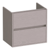 BRAUER Adore meuble de salle de bains sous-lavabo peu profond - 60x39x55cm - 2 tiroirs à fermeture en douceur - sans poignées - 1 découpe pour siphon - Timber Greige SW1198468
