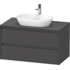 Duravit Ketho.2 Wastafelonderbouwkast - inclusief consoleplaat - met 2 laden - 100x55x56.8cm - met handgrepen antraciet - grafiet mat SW772978
