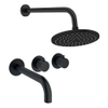 Crosswater MPRO Module ensemble de douche pluie encastré – douche de tête Ø 20 cm – 2 leviers – support fixe – bec de bain – noir mat SW1472401