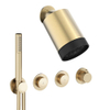 Crosswater MODULE Regendoucheset inbouw - 3 hendels - staaf hoofddouche - handdouche - wandarm - geborsteld messing (goud) SW1472475