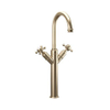 Robinet lavabo Crosswater Belgravia - haut - sans bonde - bec 16,8 cm - poignée croix - laiton brossé SW1176914