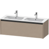 Duravit Ketho.2 Wastafelonderbouwkast - met 1 lade - voor dubbele wastafel - 128x48x44cm - met greep antraciet - linnen mat SW773054