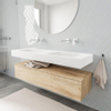 MONDIAZ ALAN 150cm badmeubel onderkast washed oak 1 lade Vrijhangende wastafel cloud dubbel zonder kraangat kleur talc SW408605 MONDIAZ ALAN 150cm badmeubel onderkast washed oak 1 lade Vrijhangende wastafel cloud dubbel zonder kraangat kleur talc SW408605