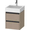 Duravit Ketho.2 Wastafelonderbouwkast - met 2 laden - 48.4x46x54.9cm - met grepen antraciet - linnen mat SW773088
