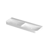 INK Duomo Lavabo - 140x45x10cm - à poser - coins arrondis - double vasque - sans trou de robinet - polystone - blanc brillant SW1405770