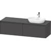 Duravit ketho 2 meuble sous lavabo avec plaque console avec 2 tiroirs pour lavabo à droite 160x55x45.9cm avec poignées anthracite graphite mat SW772981