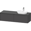 Duravit Ketho.2 Wastafelonderbouwkast - inclusief consoleplaat - met 2 laden - voor waskom rechts - 160x55x45.9cm - met handgrepen antraciet - grafiet mat SW772981