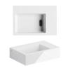 Clou Flush 2 lave-mains 36x9x24,5cm trou de robinet pré-percé pierre minérale Blanc SW9344
