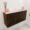 Mondiaz JOYA-DLUX 80cm toiletmeubel - kleur Walnut - Wastafel FAYE positie Rechts 1 kraangat kleur Meli. SW1424420