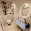 MONDIAZ TURE-DLUX Meuble de toilettes 80cm Clay. Lavabo EDEN Frappe position droite. Avec 1 trou de robinet. SW1102690