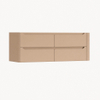H&R Badmeubelen Juice Wastafelonderkast - 140x45x50cm - rechterhoek afgerond - 4 lades - geïntegreerde greep - Peach SW1490204