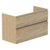 Thebalux Beat 45 Meuble bas - 100x45x60 - 2 tiroirs - 2 profilés de préhension en bois - Chêne Navarro SW819007