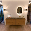 Mondiaz CIRO-DLUX Badkamermeubelset - 170x45x50cm - Solid surface wastafel Lava - 1 wasbak Rechts - zonder kraangaten - 4 lades - Oak SW1531032