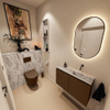 MONDIAZ TURE-DLUX Meuble toilette - 80cm - Rust - EDEN - vasque Glace - position droite - sans trou de robinet SW1103584
