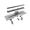 Easy Drain Compact 30 TAF Modulo caniveau de douche inox avec grille Zero+, garde d'eau 30mm 90cm profondeur d'encastrement 70mm avec sortie latérale noir SW102751