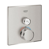 Grohe Grohtherm SmartControl Inbouwthermostaat - 2 knoppen - vierkant - supersteel SW439045