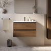 Brauer Core Series badkamermeubelset - 80x45x52cm - wastafel Frost - forest cacao SW1601166