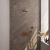 BRAUER Copper Edition Douche de pluie thermostatique encastrée - boutons-poussoirs - SET 57 - pomme de douche 20cm - bras mural courbé - douchette 3 jets - flexible de douche - coude mural - cuivre brossé PVD SW925597