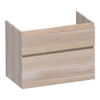BRAUER Delight wastafelonderkast - 80x46x60cm - 2 softclose lades - greeploos - 1 sifon uitsparing - massief eiken - lamellen eiken wit SW523065