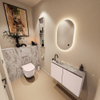 MONDIAZ TURE-DLUX Meuble toilette - 80cm - Rosee - EDEN - vasque Glace - position gauche - 1 trou de robinet SW1103498