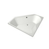 Xenz Cyprus Baignoire d'angle - 145x145x53 - bonde au milieu - acrylique - blanc mat SW103535