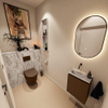MONDIAZ TURE-DLUX Meuble toilette - 40cm - Rust - EDEN - vasque Glace - position gauche - sans trou de robinet SW1103504